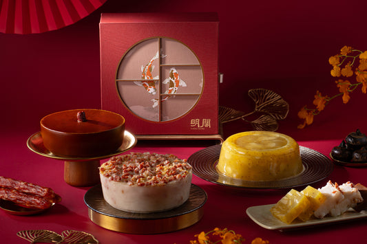 [3 Boxes Combo] DELUXE TURNIP PUDDING WITH CONPOY, WATER CHESTNUT PUDDING WITH OSMANTHUS & COCONUT PUDDING WITH OKINAWA BROWN SUGAR [三盒限定] 瑤柱臘味蘿蔔糕、桂花馬蹄糕及沖繩黑糖椰汁年糕 2026
